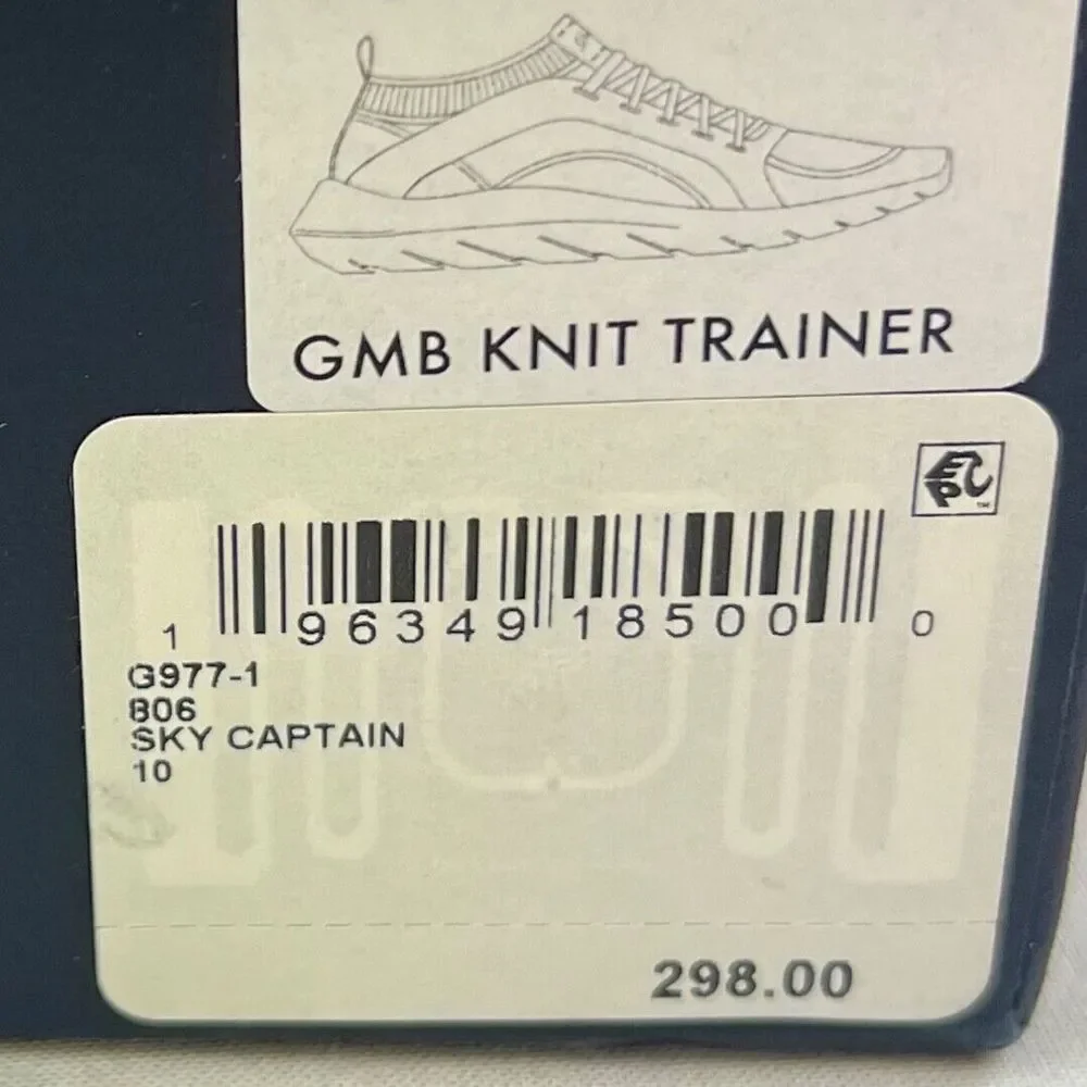 Good Man Brand Mens GMB‎ Knit Trainer Sneakers Blue Sz 10 Italy NEW